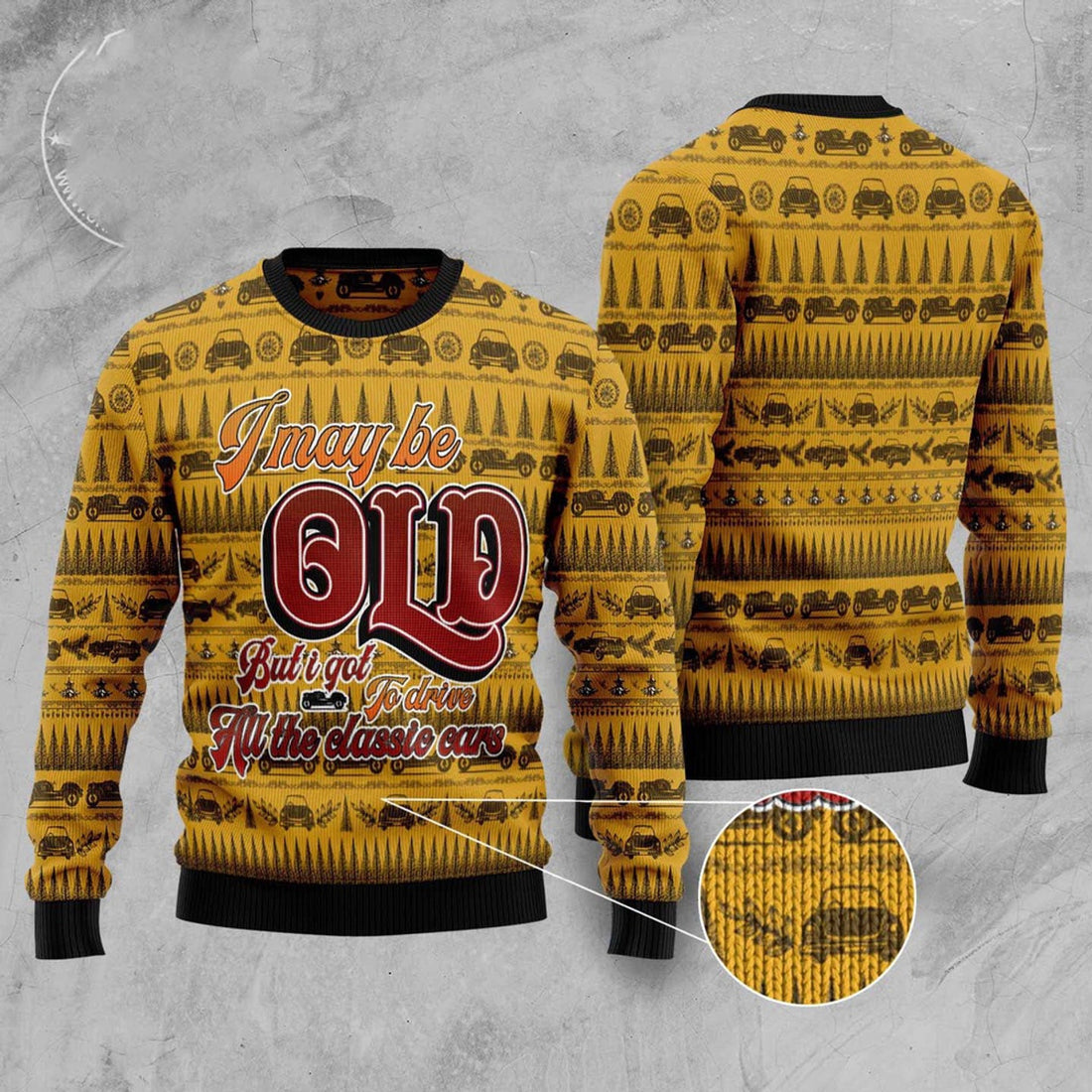 FUNSTUFFPRINT I Got To Drive All The Classic Cars Ugly Christmas Sweater, Christmas Sweater, Ugly Sweater, Funny Xmas Sweaters Ugly Sweater