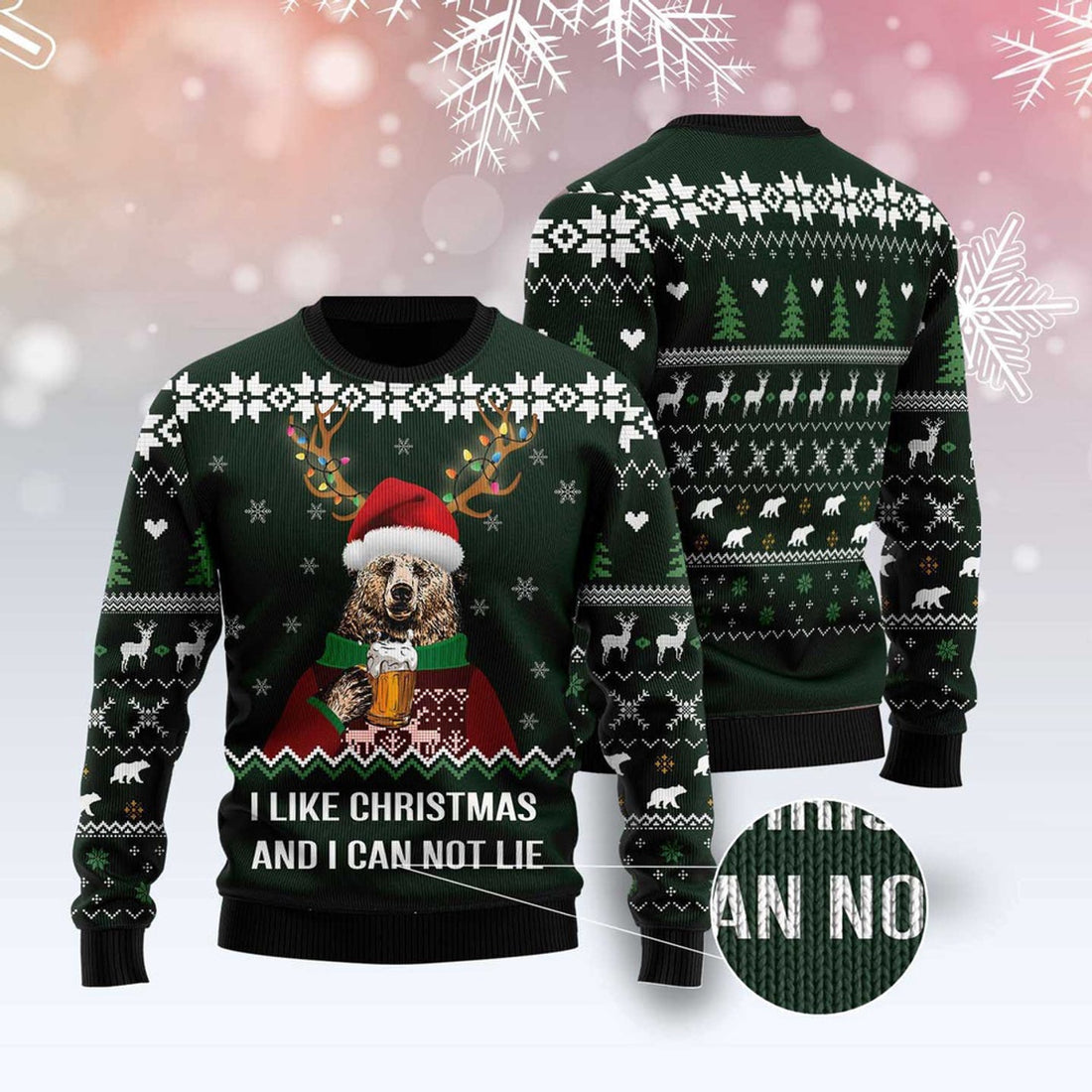 FUNSTUFFPRINT I Like Christmas And I Can Not Lie Ugly Christmas Sweater, Christmas Sweater, Ugly Sweater, Funny Xmas Sweaters Ugly Sweater
