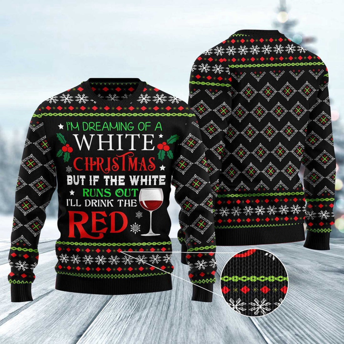 FUNSTUFFPRINT I'M Dreaming Of A White Christmas Ugly Christmas Sweater, Christmas Sweater, Ugly Sweater, Funny Xmas Sweaters Ugly Sweater