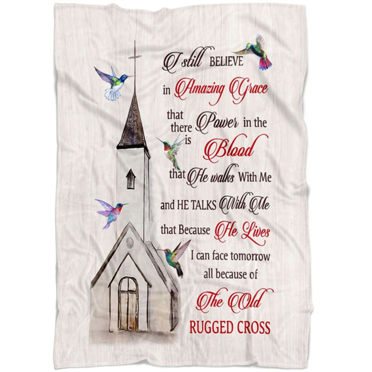 FUNSTUFFPRINT I Still Believe In Amazing Grace Fleece Blanket - Christian Blanket - Bible Verse Blanket