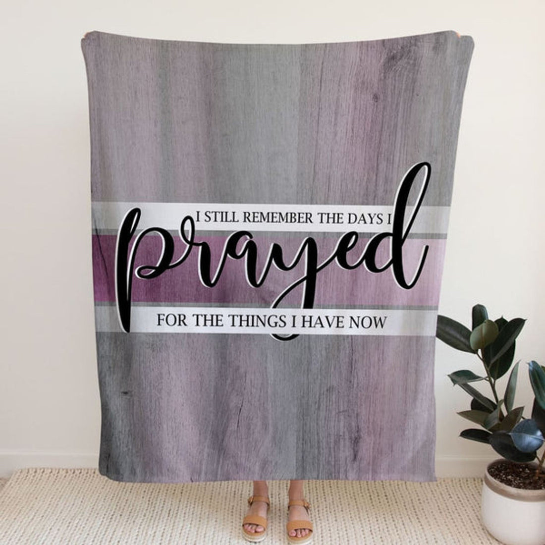 FUNSTUFFPRINT I Still Remember The Days I Prayed For The Things I Have Now 2 Fleece Blanket - Christian Blanket - Bible Verse Blanket