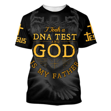 FUNSTUFFPRINT I Took A Dna Test And God Is My Father Christian 3D T-shirt