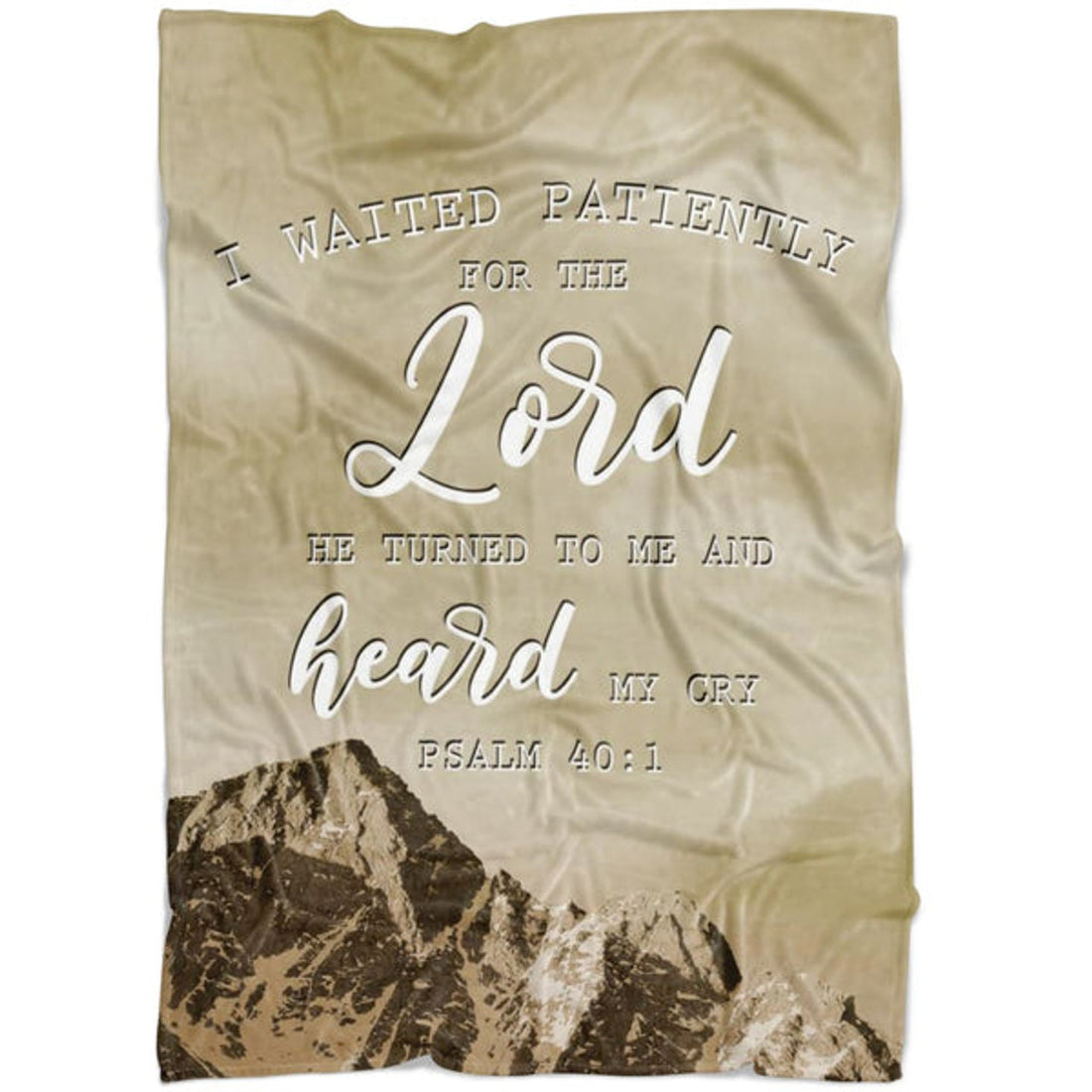 FUNSTUFFPRINT I Waited Patiently For The Lord Psalm 401 Fleece Blanket - Christian Blanket - Bible Verse Blanket
