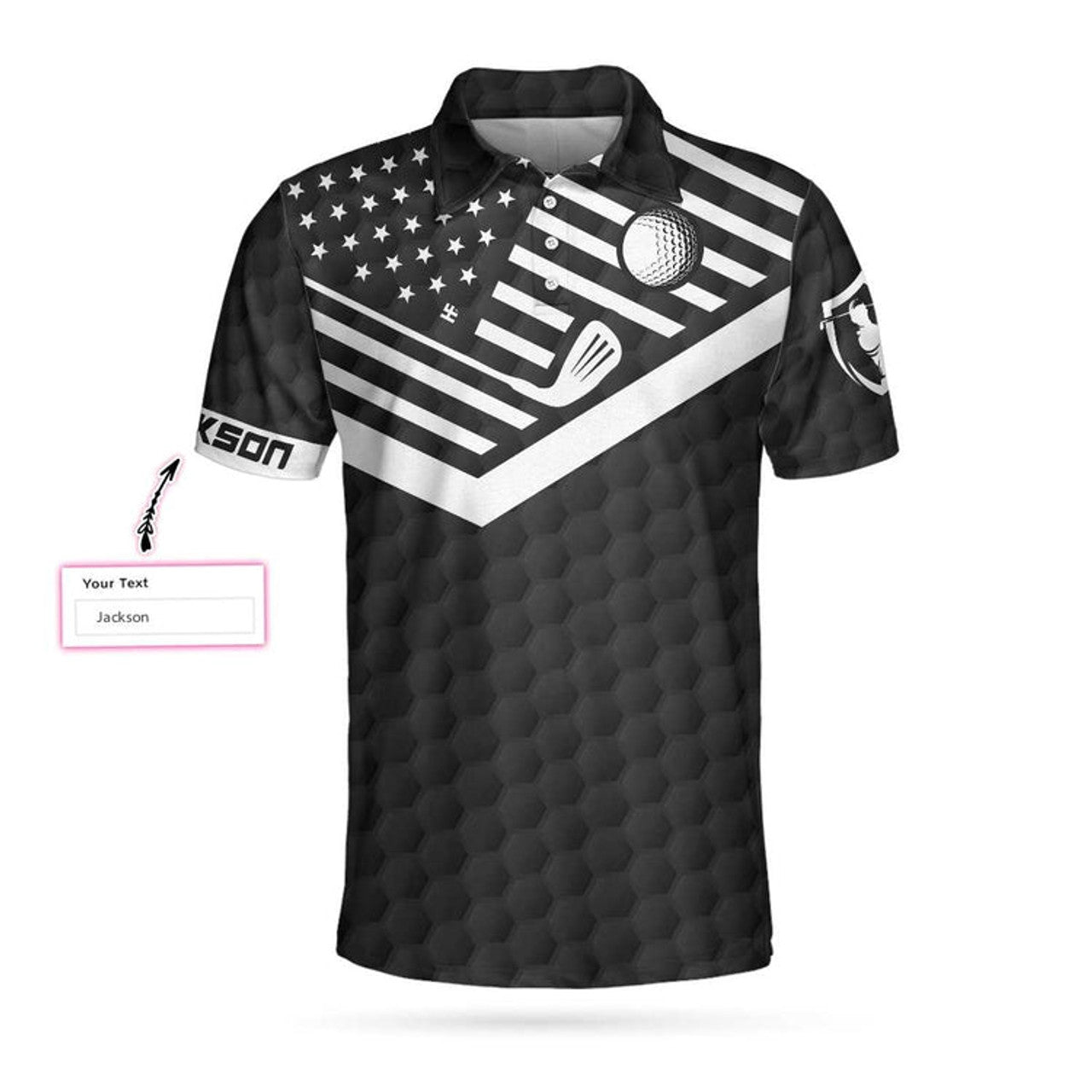 Custom I Was One Under Today Custom Polo Shirt, Personalized Golf American Flag Golf Shirt For Men