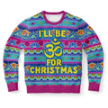FUNSTUFFPRINT I Will Be For Christmas Om Sign Ugly Christmas Sweater, Christmas Sweater, Ugly Sweater, Funny Xmas Sweaters Ugly Sweater