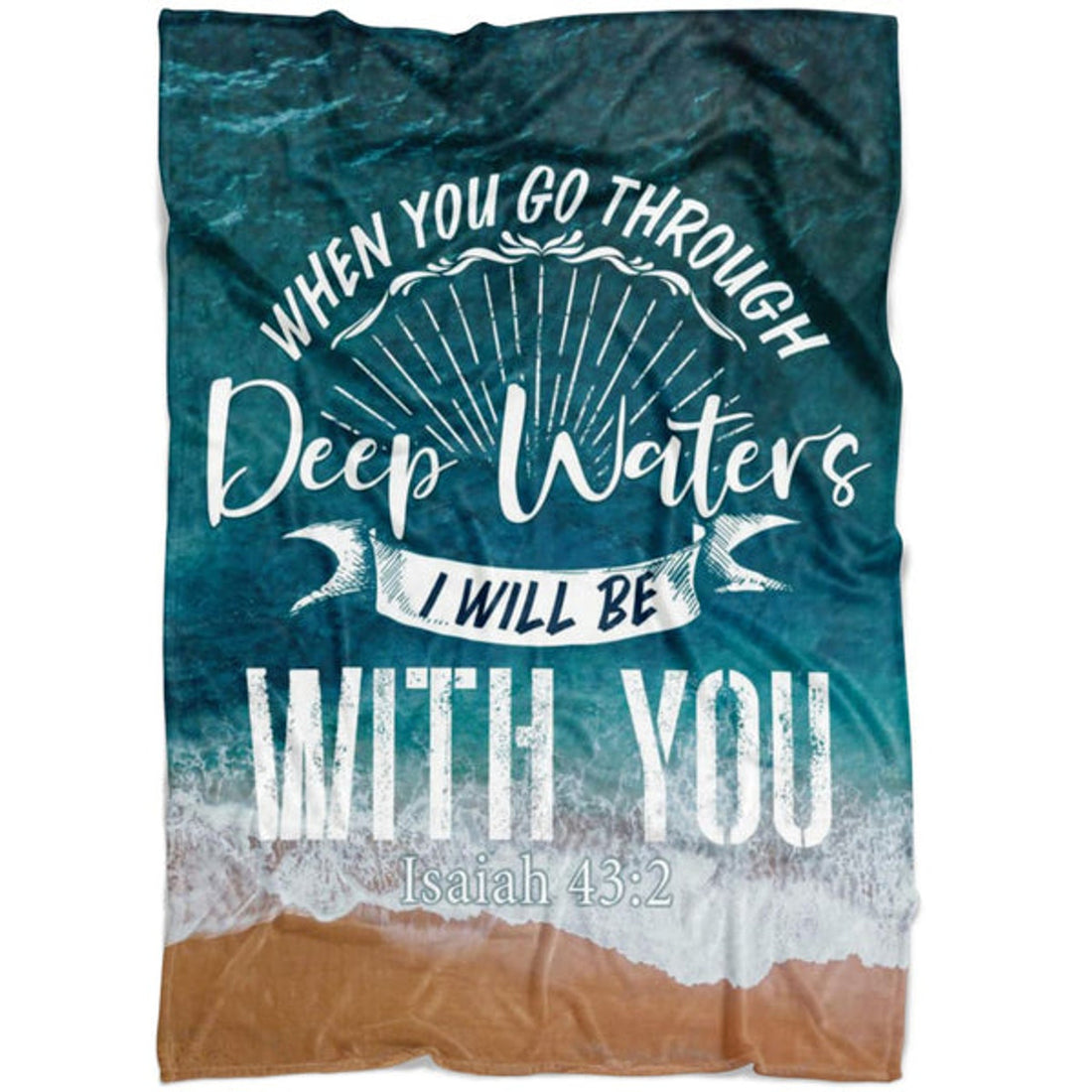 FUNSTUFFPRINT I Will Be With You Isaiah 432 Nlt Fleece Blanket - Christian Blanket - Bible Verse Blanket