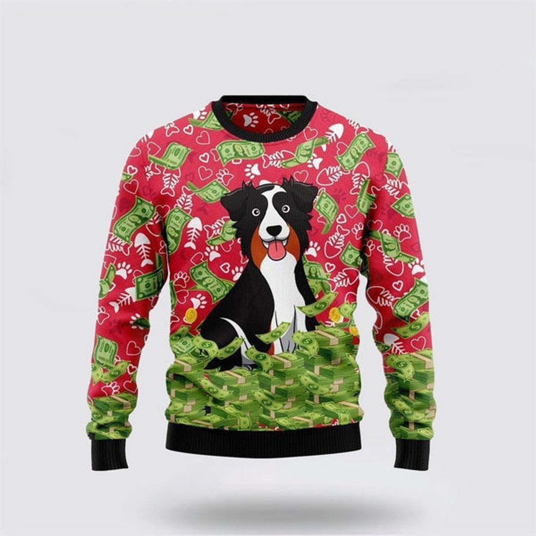 FUNSTUFFPRINT I Work Hard So That My Dog Can Have A Better Life Ugly Christmas Sweater For Men And Women, Gift For Christmas, Best Winter Christmas Outfit Ugly Sweater