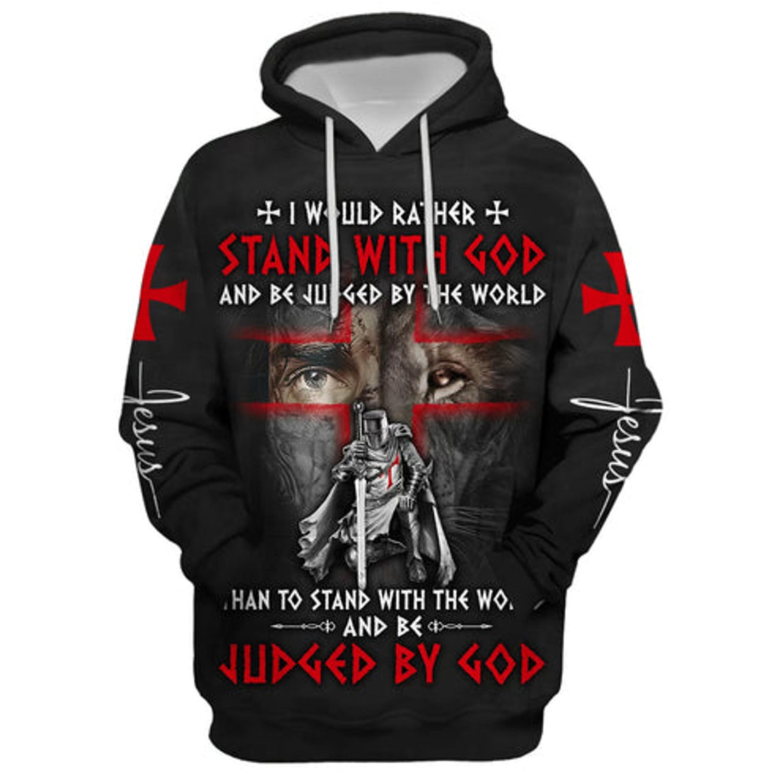 FUNSTUFFPRINT 3D I Would Rather Stand With God 3D Hoodie and Zip Hoodie