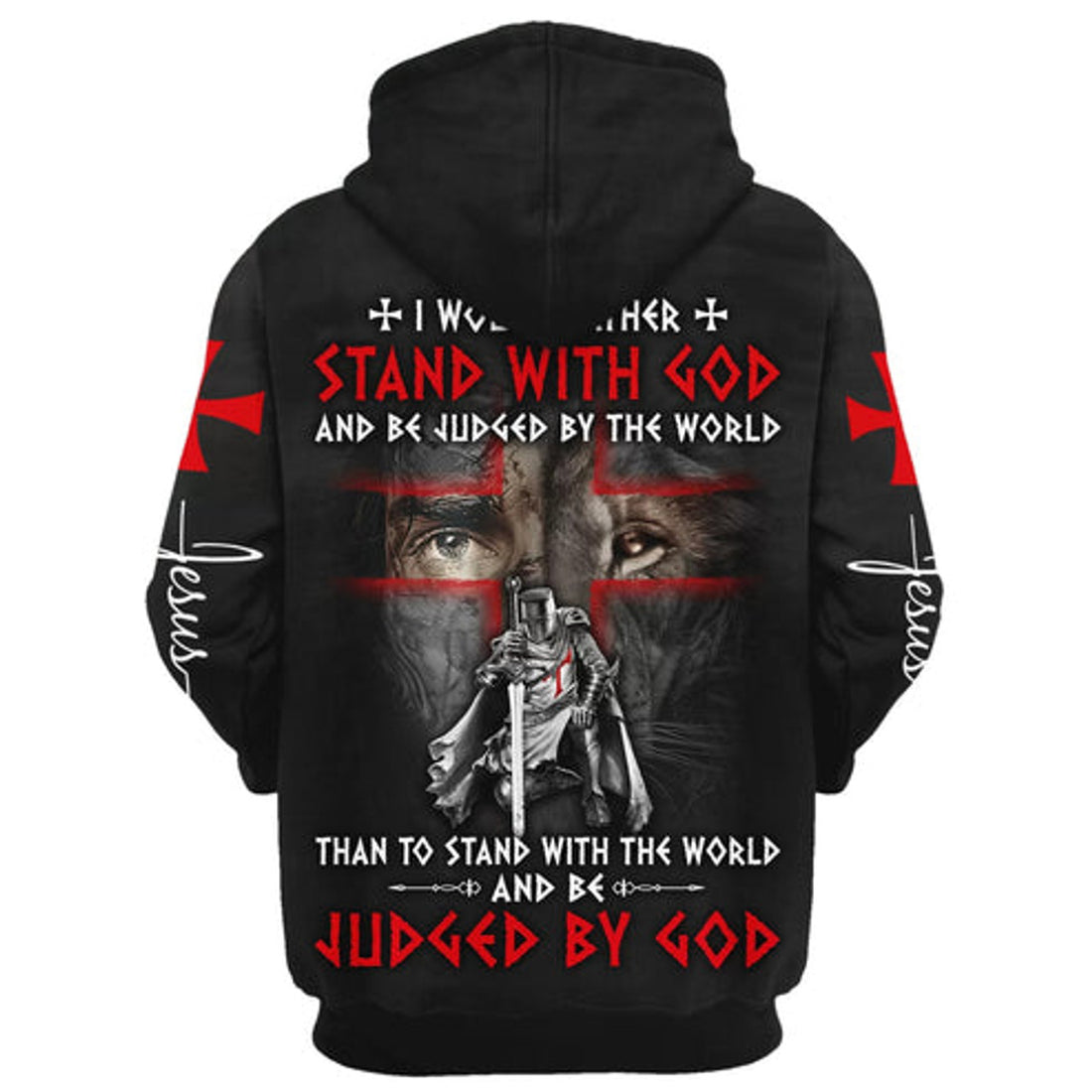 FUNSTUFFPRINT 3D I Would Rather Stand With God 3D Hoodie and Zip Hoodie