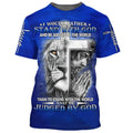FUNSTUFFPRINT I Would Rather Stand With God Jesus And The Lion 3D T-Shirts - Christian Shirts For Men&Women 3D T-shirt