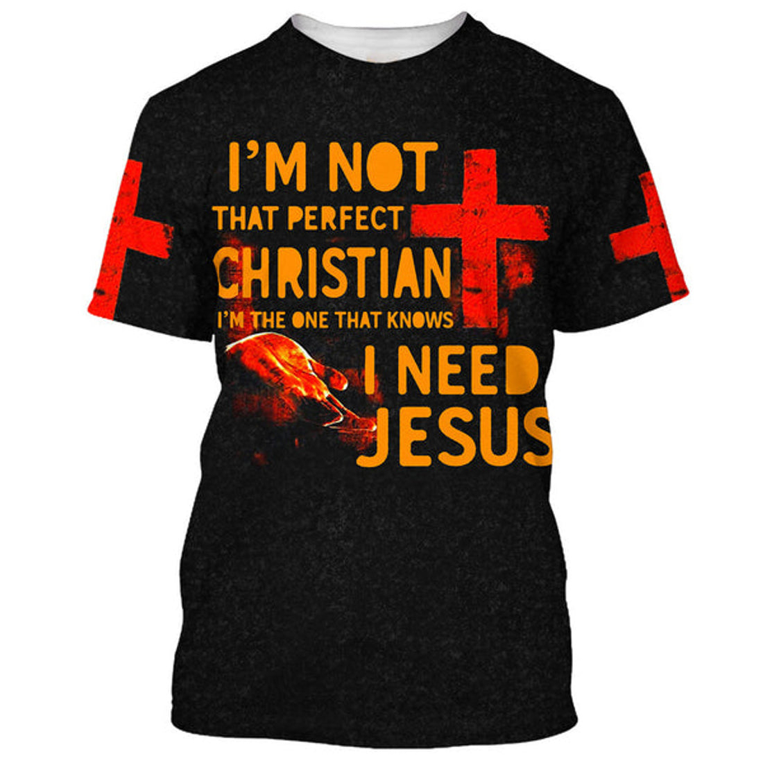 FUNSTUFFPRINT I'm Not That Perfect Christian I Need Jesus 3D All Over Printed Shirt for Men and Women 3D T-shirt