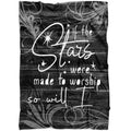 FUNSTUFFPRINT If The Stars Were Made To Worship So Will I Fleece Blanket - Christian Blanket - Bible Verse Blanket