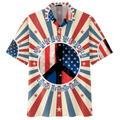Imagine All The People Living In Peace- Peace Sign- American Flag- Hippie Hawaiian Shirt
