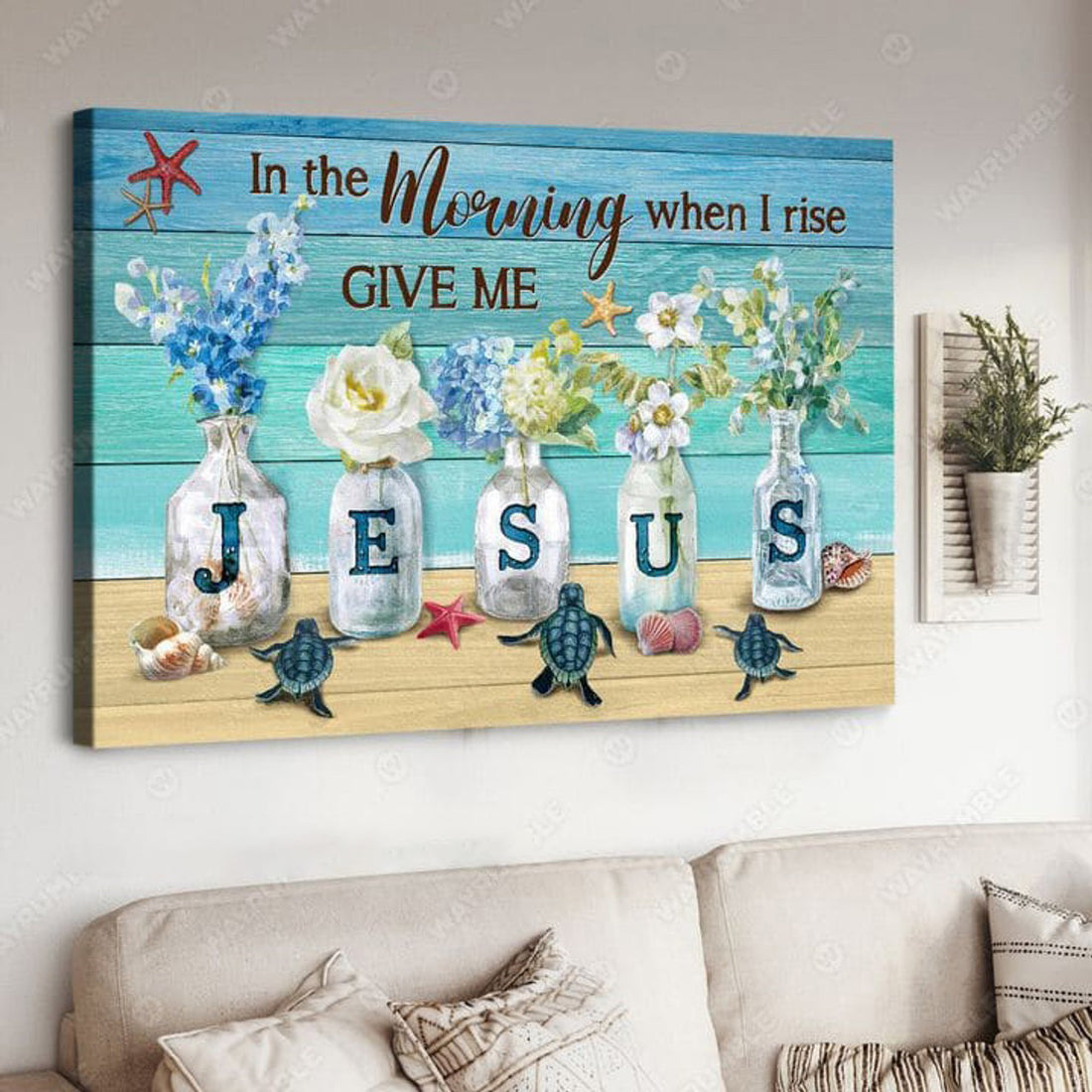 In The Morning When I Rise Give Me Jesus, Turtle Beach, Poster Decor Poster and Canvas