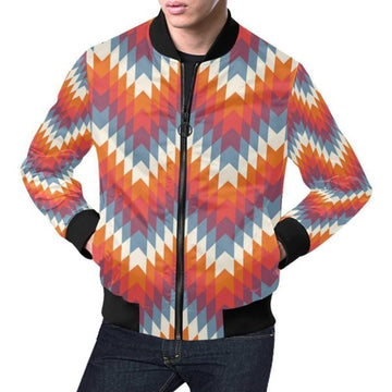 FUNSTUFFPRINT Indians Native American Navajo Aztec Tribal Print Men's 3D Bomber Jacket
