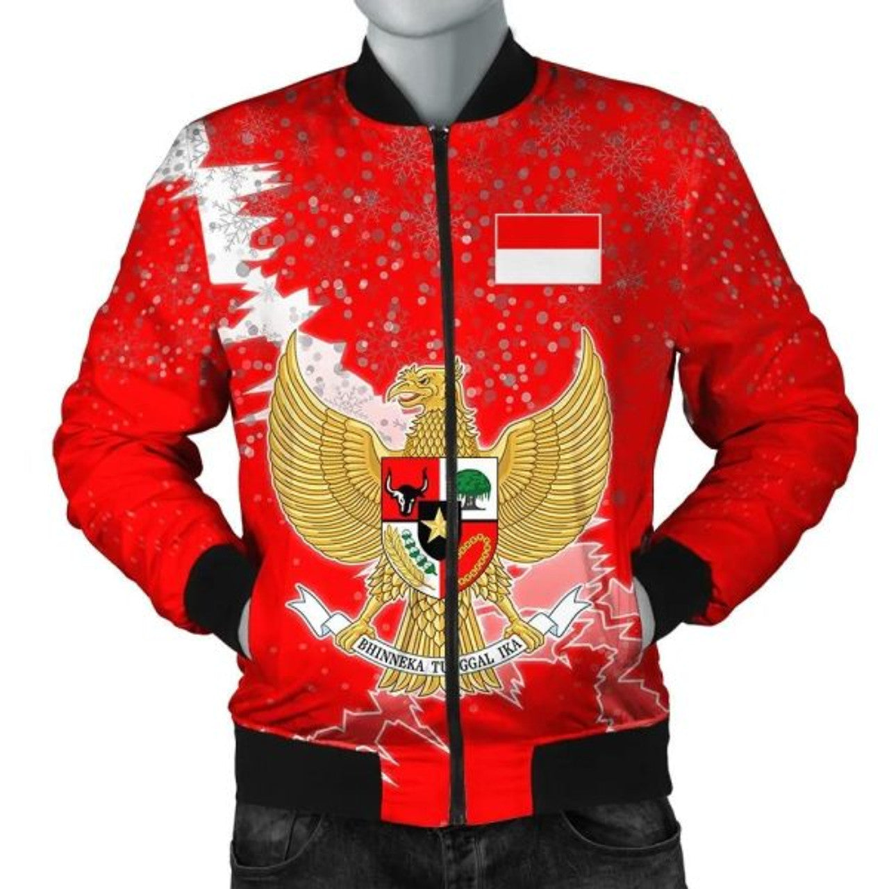 FUNSTUFFPRINTI Indonesia Christmas Coat Of Arms Men 3D Bomber Jacket