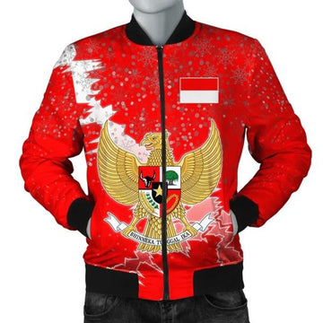 FUNSTUFFPRINTI Indonesia Christmas Coat Of Arms Men 3D Bomber Jacket