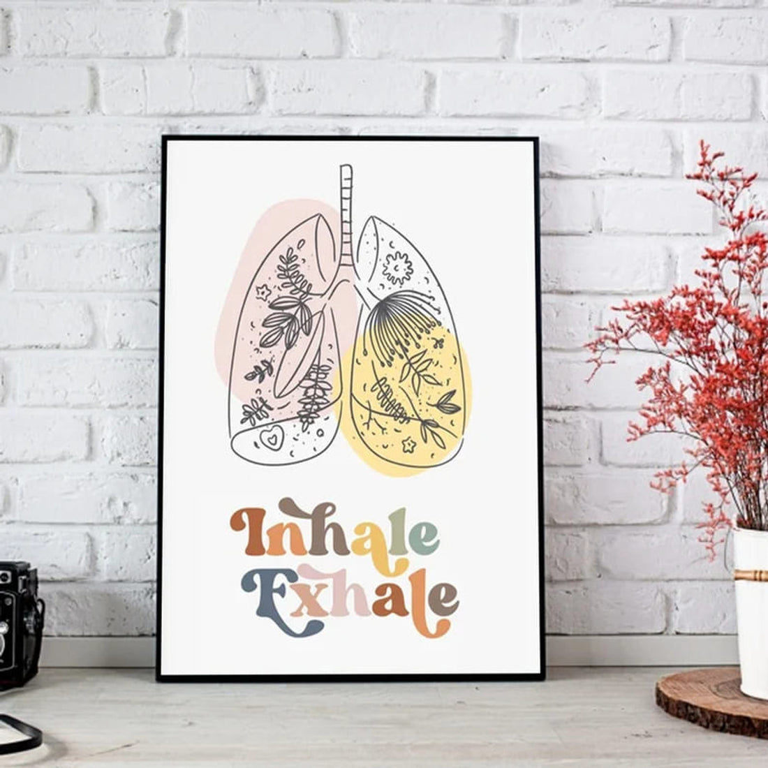 Inhale Exhale, Poster Decor, Wall Poster, Yoga Poster Poster and Canvas