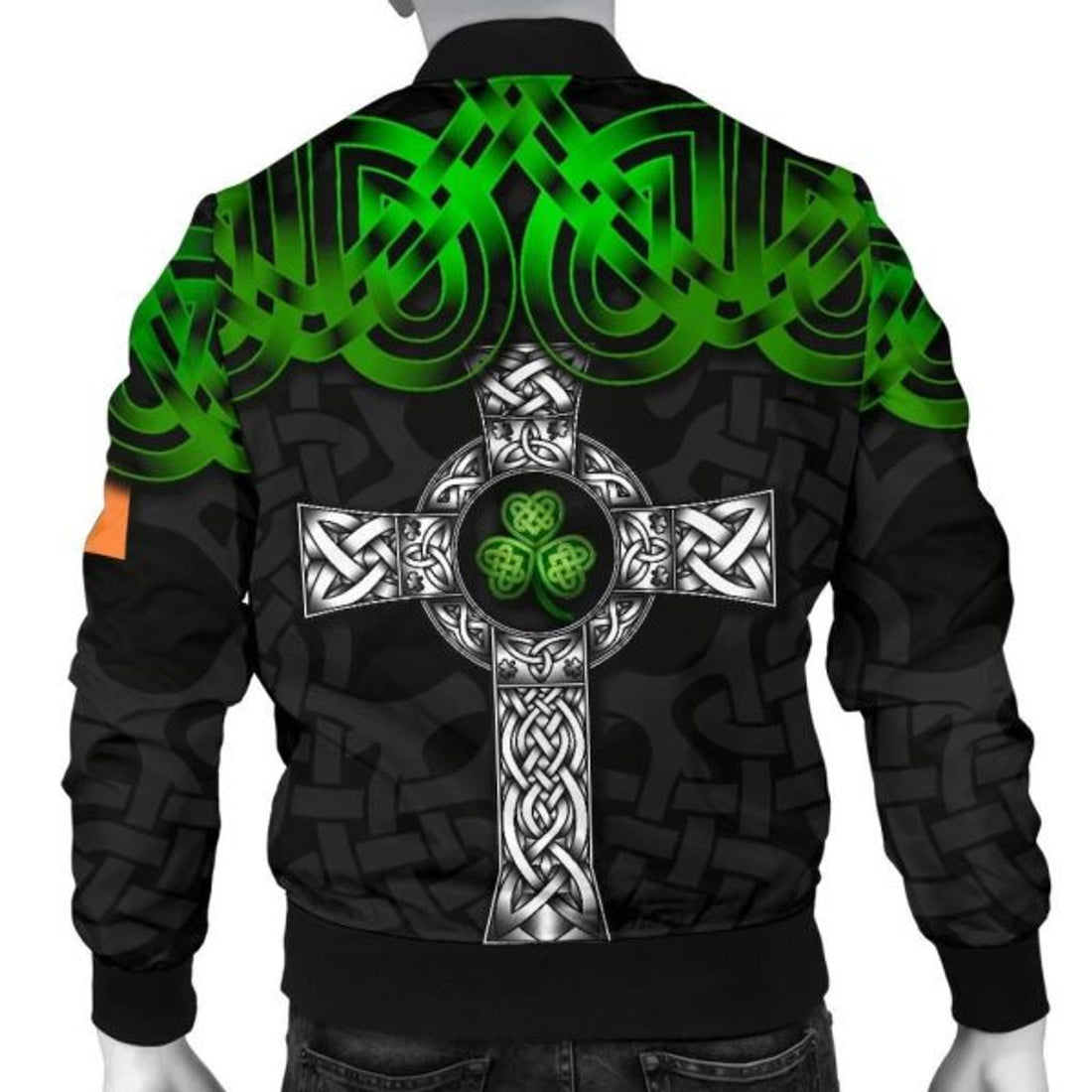 FUNSTUFFPRINTI Ireland Bomber Jacket (Men) - Celtic Cross Style - Bomber Jacket