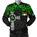 FUNSTUFFPRINTI Ireland Bomber Jacket (Men) - Celtic Cross Style - Bomber Jacket