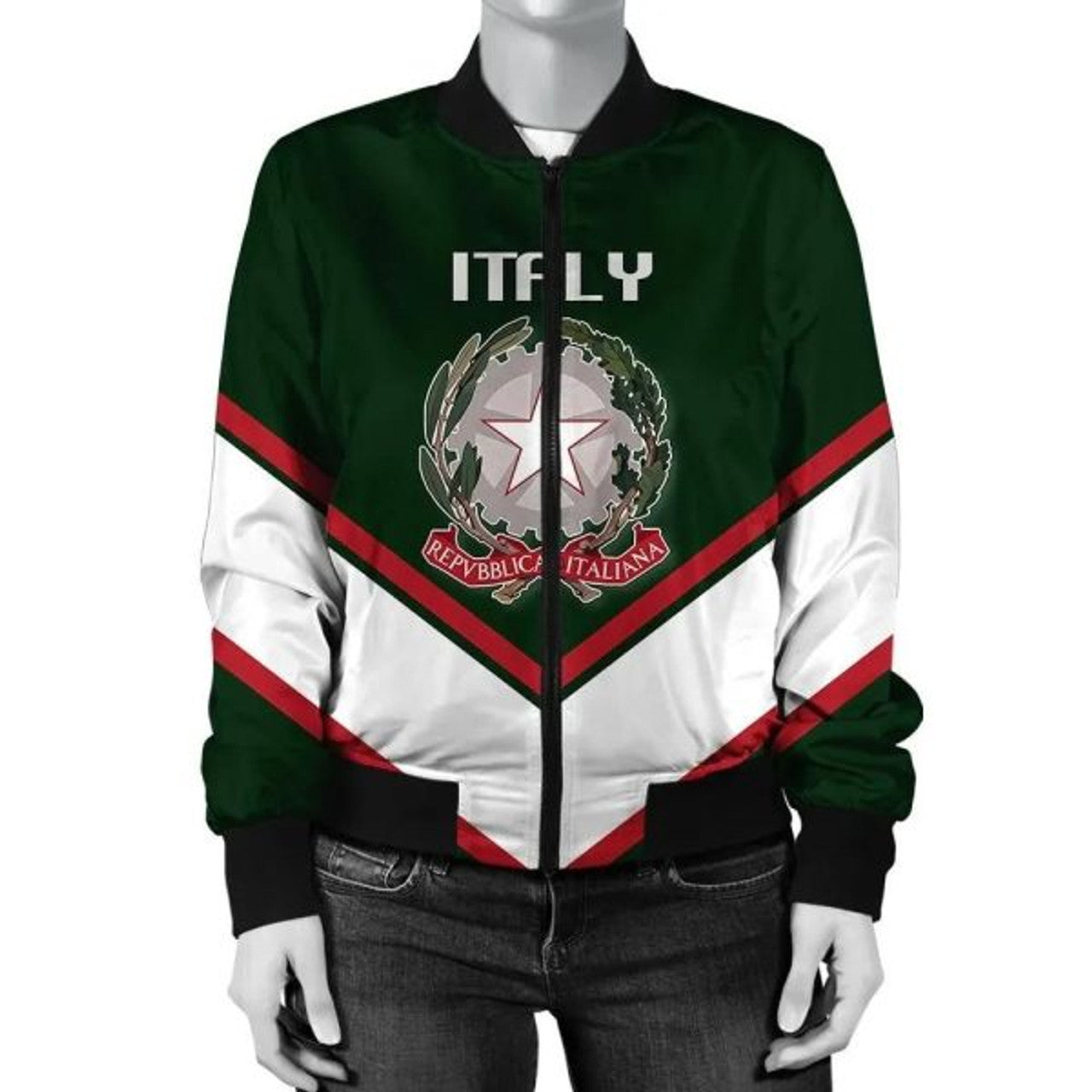 FUNSTUFFPRINTI Ireland Coat Of Arms Women Bomber Jacket Lucian Style Bomber Jacket