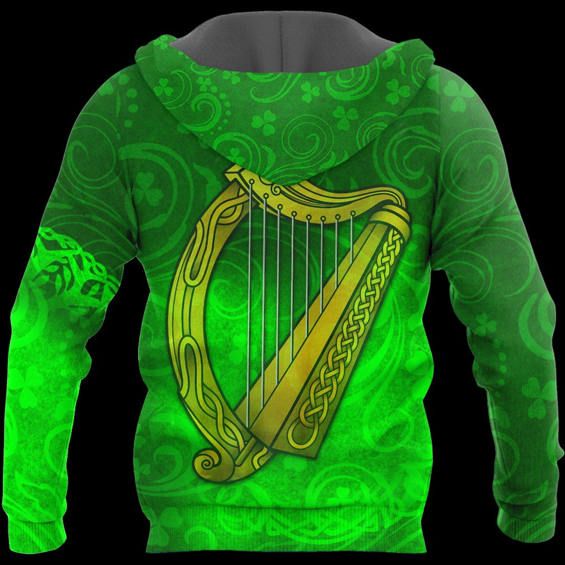 FUNSTUFFPRINT Irish St.Patrick 3D All Over Hoodie Celtic Cross 3D Hoodie and Zip Hoodie
