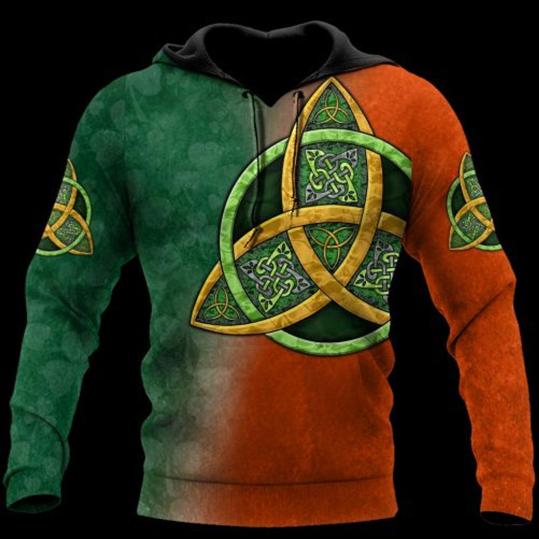 FUNSTUFFPRINT Irish 3D All Over Hoodie St.Patrick Day Celtic Knot 3D Hoodie and Zip Hoodie
