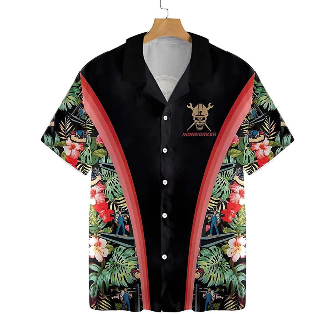 Ironworker Summer Clothes Hawaiian Shirt, Button Up Aloha Shirt For Men, Women