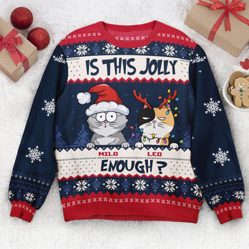 FUNSTUFFPRINT Custom Is This Jolly Enough Ugly Sweater