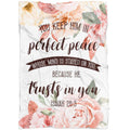 FUNSTUFFPRINT Isaiah 263 You Keep Him In Perfect Peace Fleece Blanket - Christian Blanket - Bible Verse Blanket