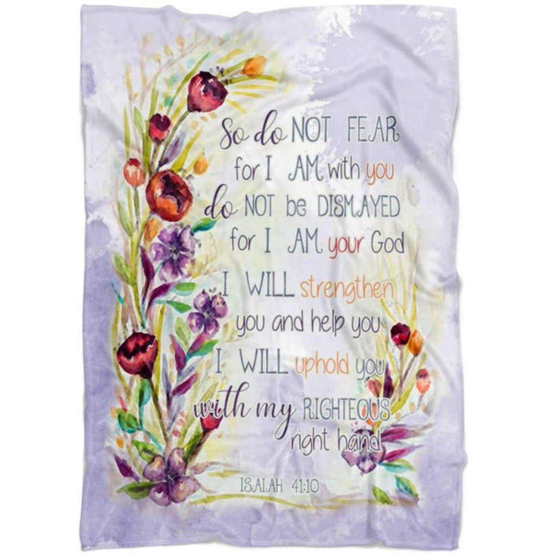 FUNSTUFFPRINT Isaiah 4110 So Do Not Fear For I Am With You Fleece Blanket - Christian Blanket - Bible Verse Blanket
