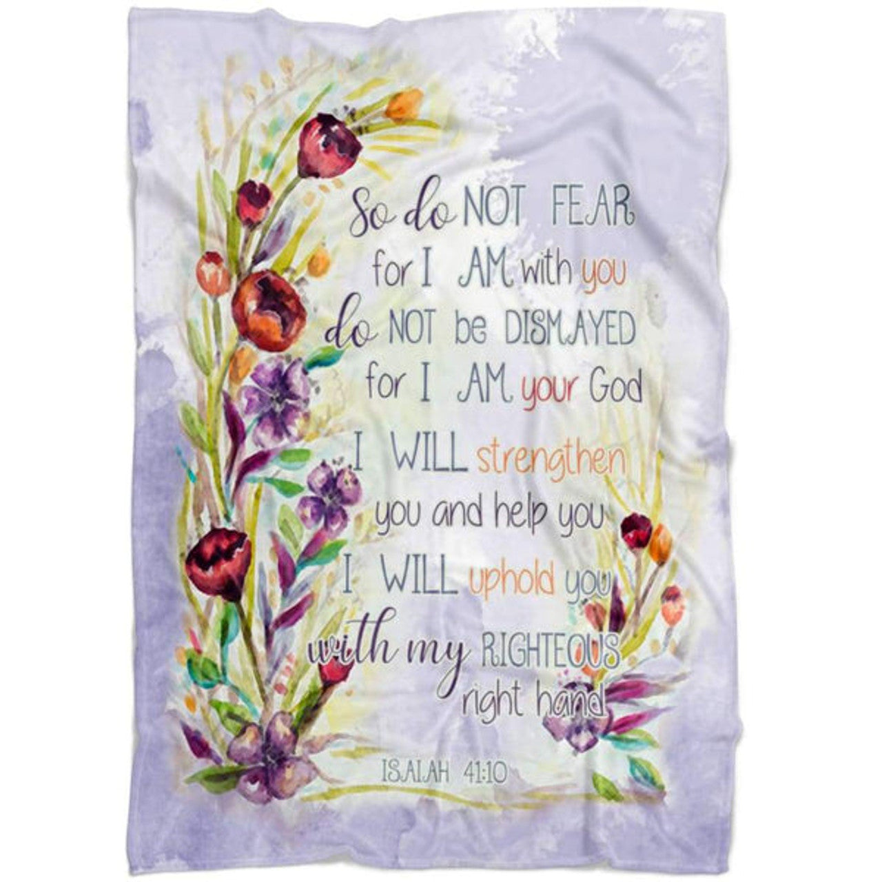 FUNSTUFFPRINT Isaiah 4110 So Do Not Fear For I Am With You Fleece Blanket - Christian Blanket - Bible Verse Blanket