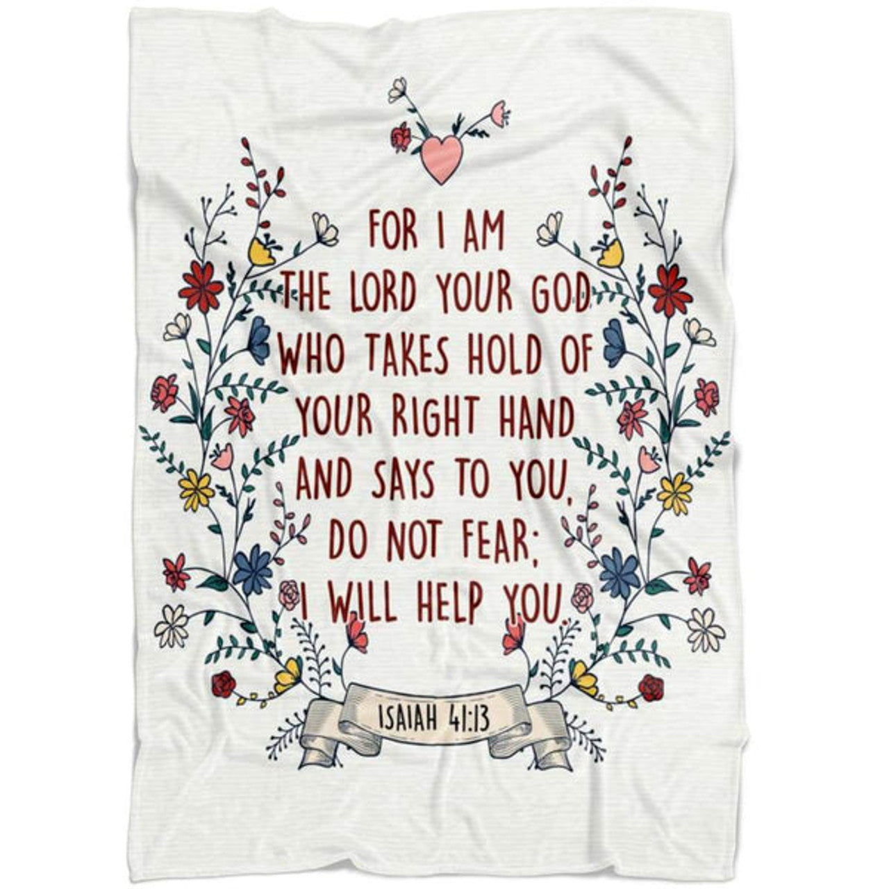 FUNSTUFFPRINT Isaiah 4113 Do Not Fear I Will Help You Fleece Blanket - Christian Blanket - Bible Verse Blanket