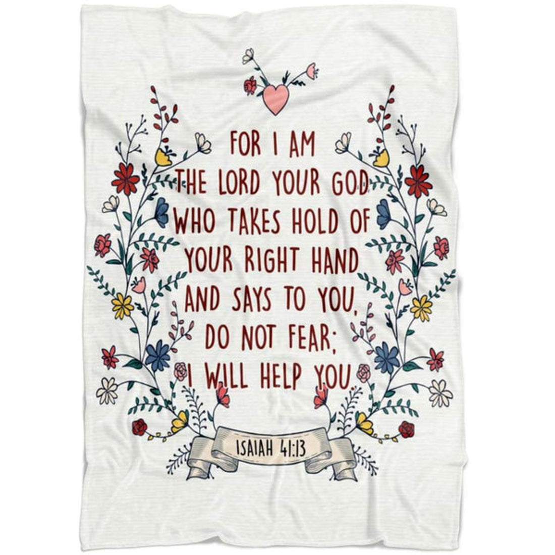 FUNSTUFFPRINT Isaiah 4113 Do Not Fear I Will Help You Fleece Blanket - Christian Blanket - Bible Verse Blanket