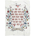 FUNSTUFFPRINT Isaiah 4113 Do Not Fear I Will Help You Fleece Blanket - Christian Blanket - Bible Verse Blanket