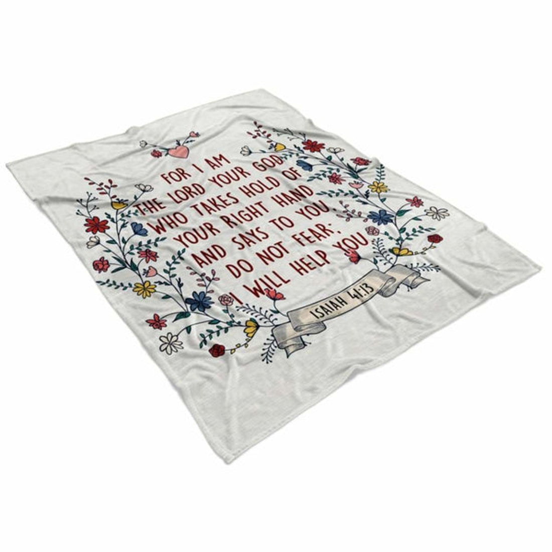 FUNSTUFFPRINT Isaiah 4113 Do Not Fear I Will Help You Fleece Blanket - Christian Blanket - Bible Verse Blanket