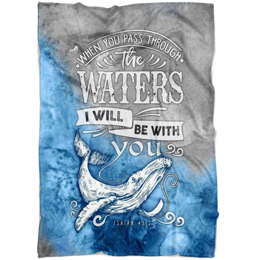 FUNSTUFFPRINT Isaiah 432 When You Pass Through The Waters I Will Be With You Fleece Blanket - Christian Blanket - Bible Verse Blanket