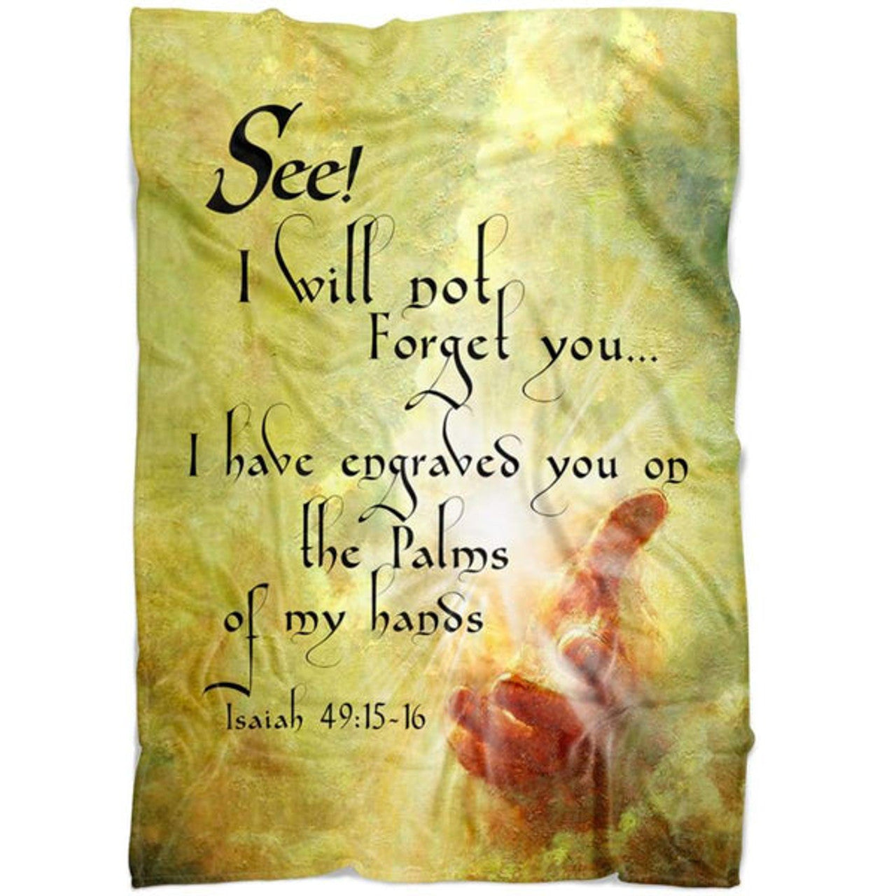 FUNSTUFFPRINT Isaiah 49 15-16 I Will Not Forget You Fleece Blanket - Christian Blanket - Bible Verse Blanket