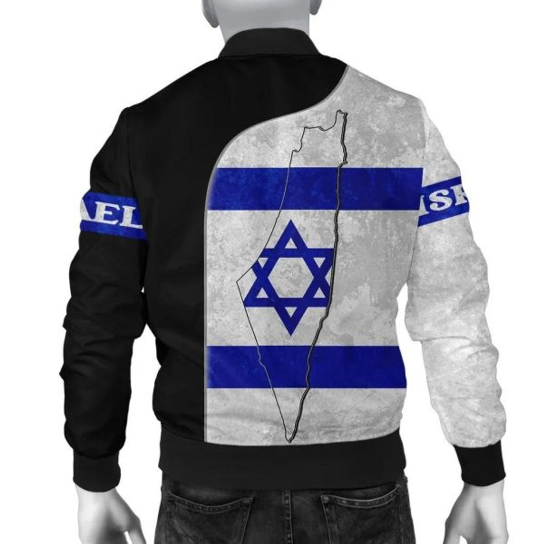 FUNSTUFFPRINTI Israel Flag Bomber Jacket - Coat Of Arms Bomber Jacket