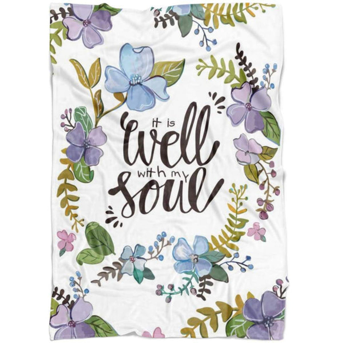 FUNSTUFFPRINT It Is Well With My Soul 2 Fleece Blanket - Christian Blanket - Bible Verse Blanket