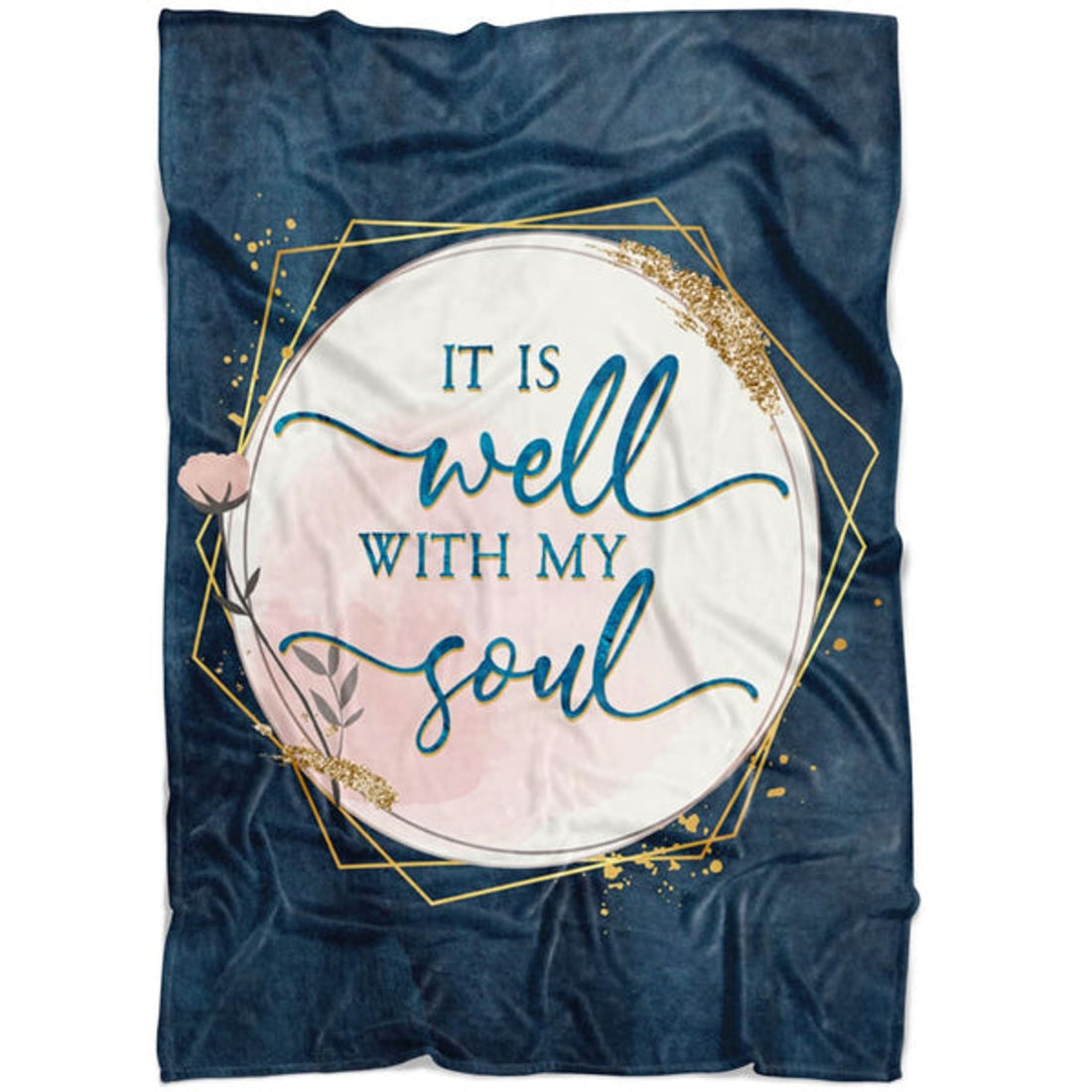 FUNSTUFFPRINT It Is Well With My Soul Christian Hymn Lyrics Fleece Blanket - Christian Blanket - Bible Verse Blanket