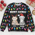 FUNSTUFFPRINT Custom Meowy Catmas Christmas Funny Cats Ugly Sweater