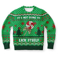 FUNSTUFFPRINT It's Not Going To Lick Itself Ugly Christmas Sweater, Christmas Sweater, Ugly Sweater, Funny Xmas Sweaters Ugly Sweater