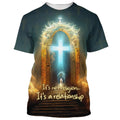 FUNSTUFFPRINT It's Not Religion It's A Relationship Jesus Cross Christian 3D T-shirt