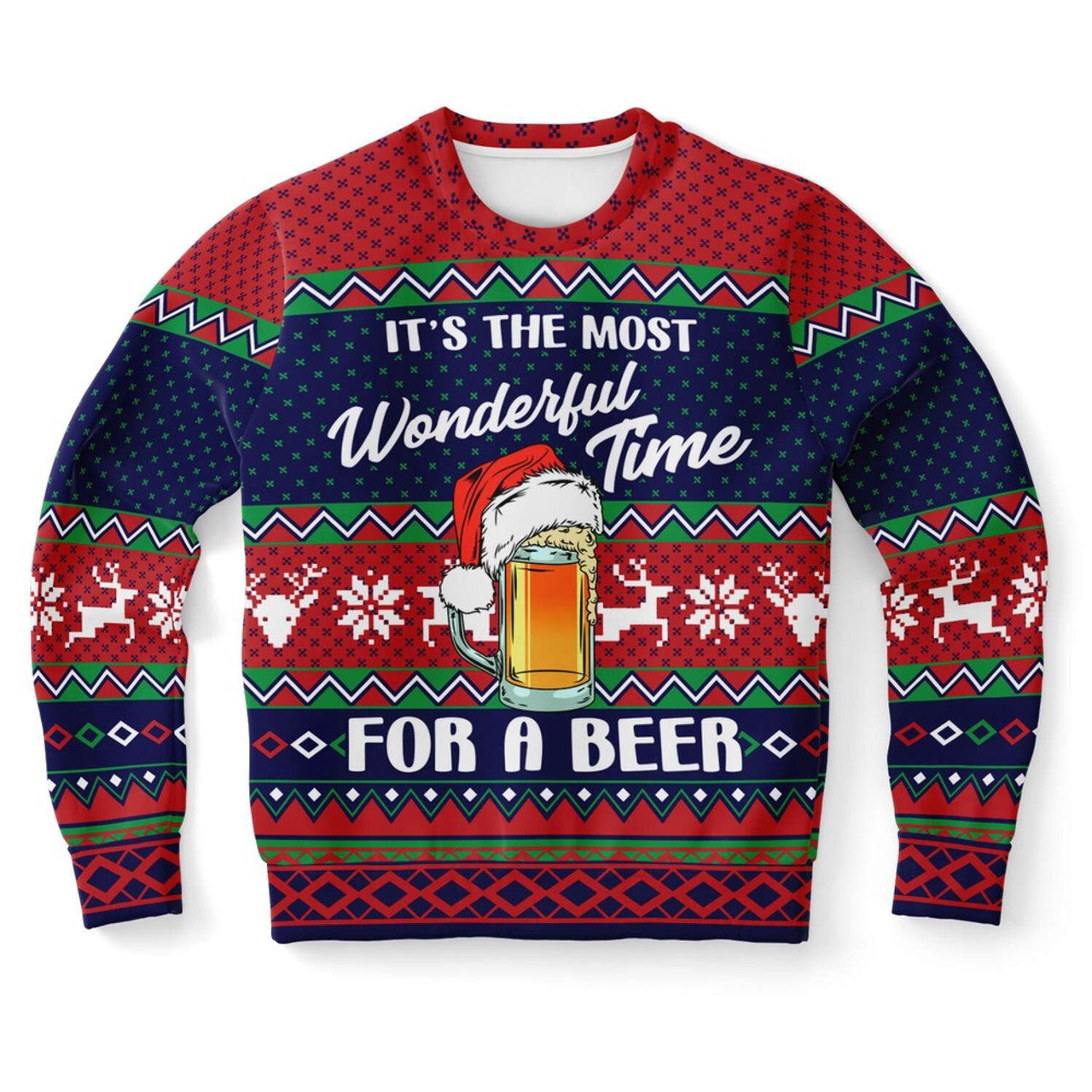 FUNSTUFFPRINT It's The Most Wonderful Time For A Beer Ugly Christmas Sweater, Christmas Sweater, Ugly Sweater, Funny Xmas Sweaters Ugly Sweater