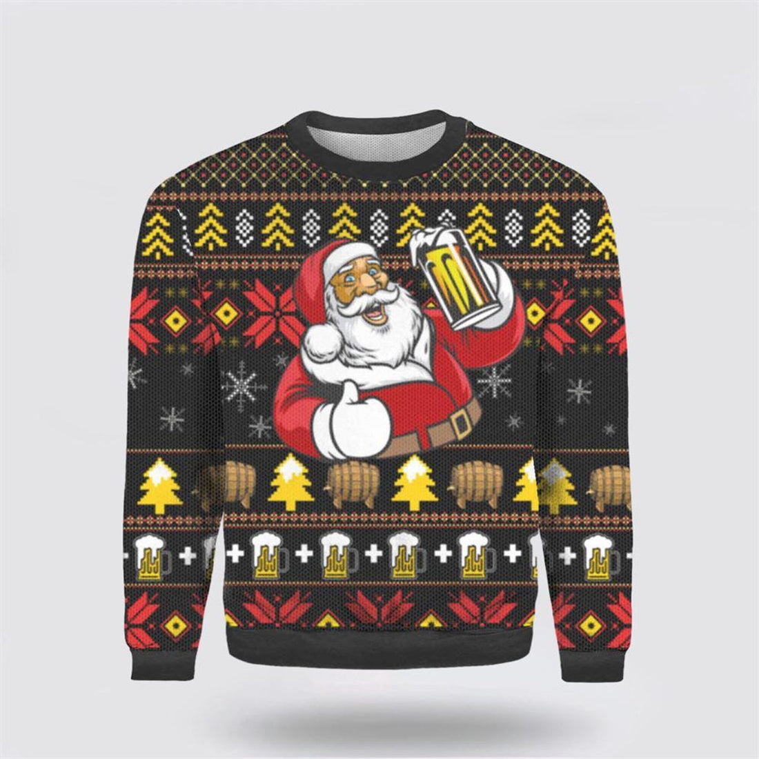 FUNSTUFFPRINT It's The Most Wonderful Time For A Beer With Santa Claus Ugly Sweater - Christmas Gifts For Frends Ugly Sweater