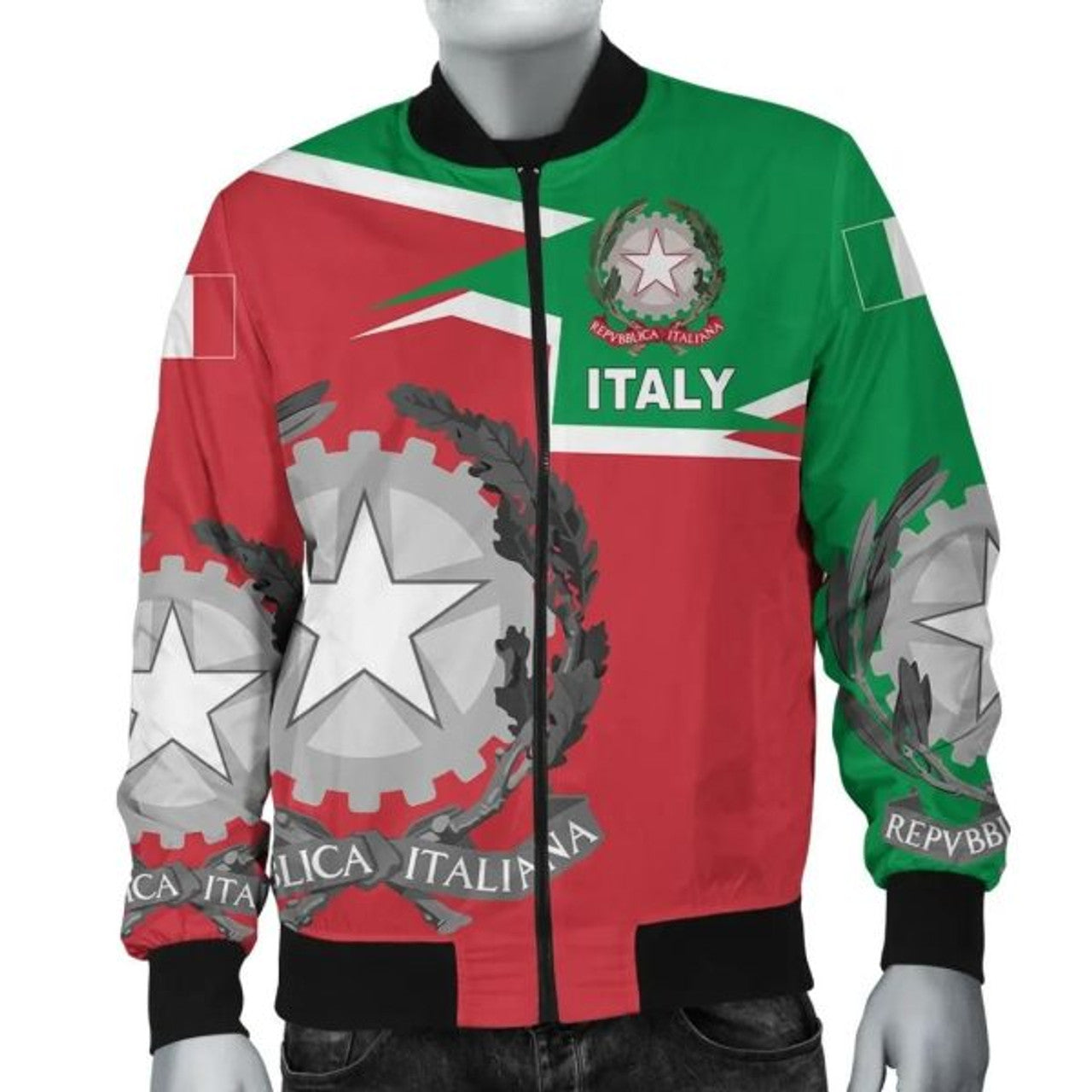 FUNSTUFFPRINTI Italy Bomber Jacket Coat Of Arms - Style Bomber Jacket