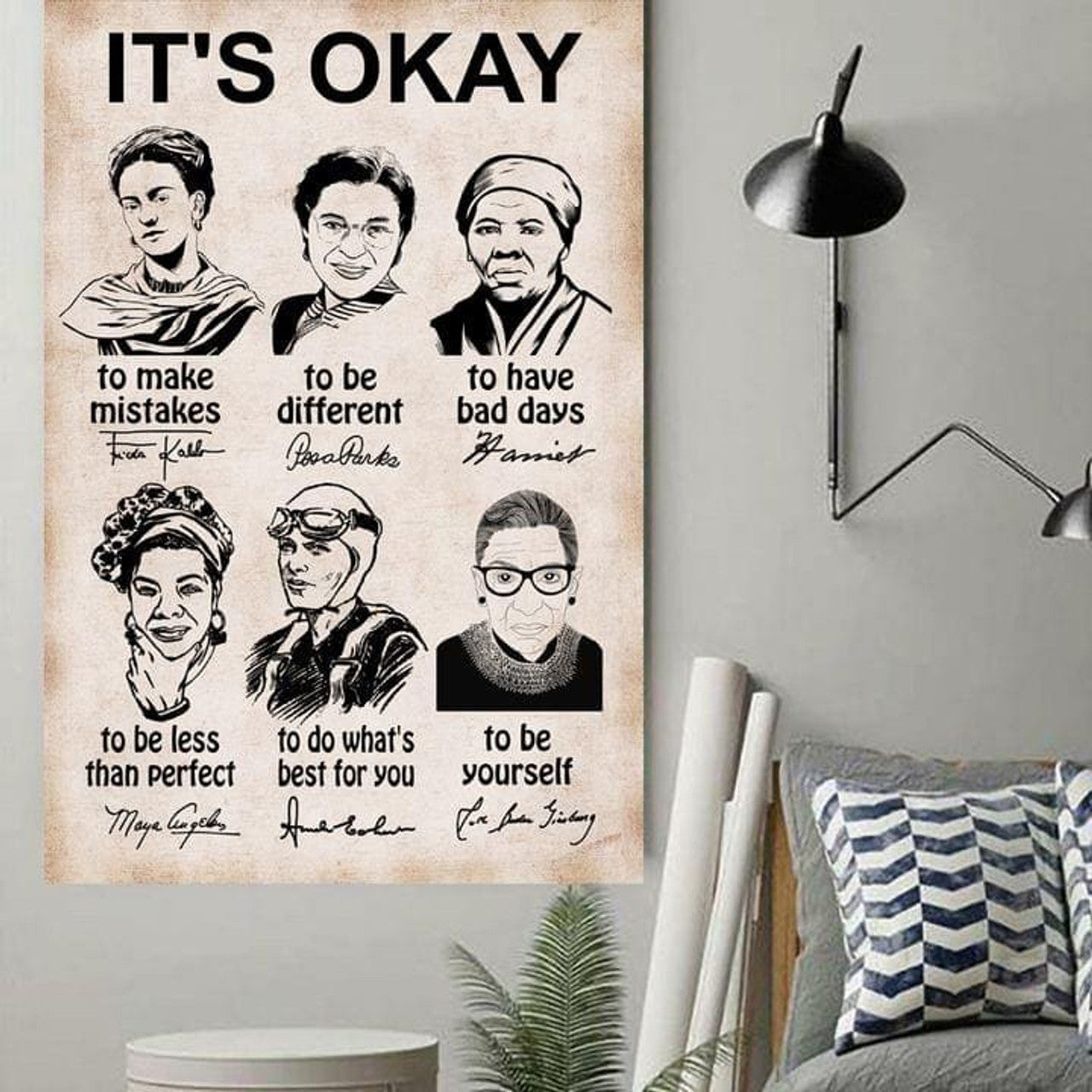 It’s Okay To Make Mistake To Be Diffenent To Have Bad Days To Be less Than Perfect To Do What’s Best For You To Be Yourself Poster and Canvas