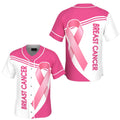 Breast Cancer Awareness Pink Ribbon Baseball Jersey, Gift For Breast Cancer Survivor