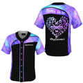 Custom Dog Groomer Purple Heart Paw Pattern Baseball Jersey, Idea Gift for Dog Groomer